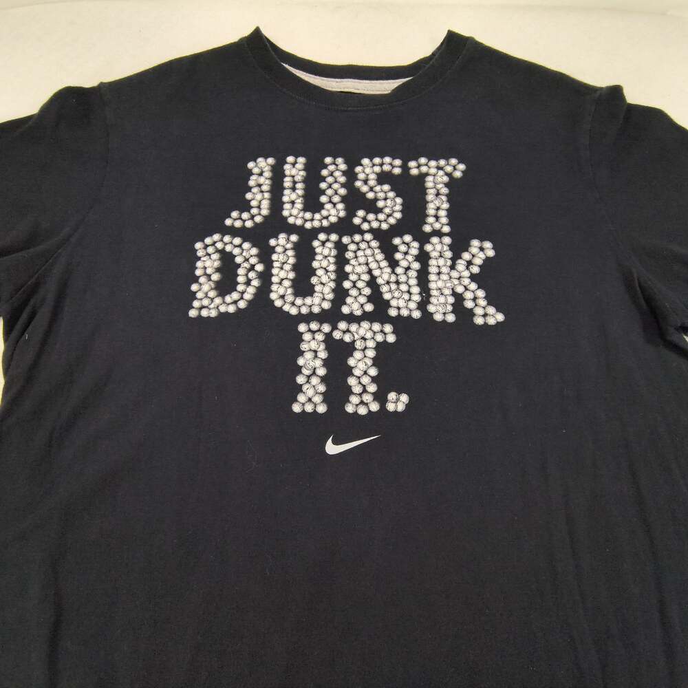 Nike Tee Just Dunk It Short Sleeve Crew Neck Graphic Shirt Womens Size XL Black